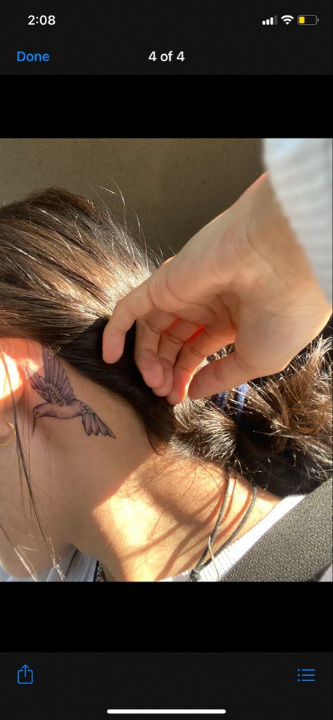 Humming Bird Behind Ear Tattoo, Bird Behind Ear Tattoo, Hummingbird Tattoo Behind Ear, Bird Tattoo Back, Tattoo Behind Ear, Remembrance Tattoos, Hummingbird Tattoo, Bird Tattoo, Humming Bird