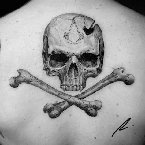 Crossbones Tattoo, Mori Tattoo, Memento Mori Tattoo, Pirate Tattoo, Bone Tattoos, Demon Tattoo, Deer Tattoo, Skull Art Drawing, Shark Tattoos