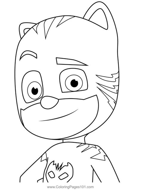 Catboy Face PJ Masks Coloring Page Pj Masks Coloring, Pj Masks Printable, Pj Masks Coloring Pages, Catboy Pj Masks, Turkey Disguise, Cat Boy, Color Pages, Drawing Cat, Cat Boys