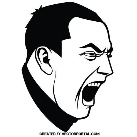 Man Shouting Drawing, Streetwear Vector Design, Screaming Illustration Faces, Viktor Vektor, Man Shouting Illustration, Pop Characters, Fan Fashion, Beautiful Wallpapers Backgrounds, Black And White Illustration