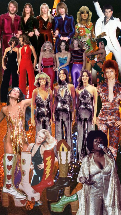 #1970s #1970sfashion #dancewear #vintage #disco 2023 Disco Outfit, 1970s Fashion Disco Outfits Vintage 70s, 70s Disco Photos, 70s Inspo Outfits Disco, Roller Disco Outfit 70s, Disco Celebrities, Italian Disco Outfit, 60s 70s Party, Italo Disco Fashion