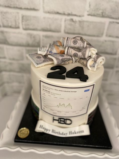 Stock Market Theme Cake, Stock Market Cake Ideas, Vanilla Strawberry Cake, 50th Birthday Cakes For Men, Fountain Wedding, Fountain Wedding Cakes, Fountain Cake, Anime Cake, 50th Cake