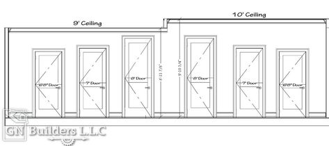 door sizes - do they have to be consistent 8ft Doors, 9ft Ceilings, Morning Room, Be Consistent, Front Entry, House On A Hill, Building Plans, Ceiling Height, Interior Door