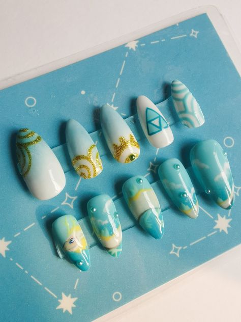 Tears Of Kingdom, Light Dragon, Crazy Nail Designs, Makeup Nails Art, Acrylic Nail Set, My Emotions, Anime Nails, Stylish Nails Designs, Acrylic Press On Nails