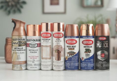 copper spray paint colors Metallic Spray Paint Colors, Rose Gold Spray Paint, Spray Painting Wood Furniture, Copper Spray Paint, Krylon Spray Paint, Spray Paint Furniture, Warm Aesthetic, Spray Paint Colors, Copper Rose Gold