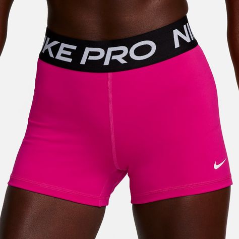 The Nike Pro Shorts Are Made With Stretchy, Sleek And Supportive Fabric That Wicks Sweat To Help You Stay Dry And Comfortable During Your Workout. This Product Is Made With At Least 50% Recycled Polyester Fibers. - Color: Fireberry/Black/White - A Wide, Mid-Rise Elastic Waistband Feels Supportive Around Your Core - 3' Inseam - Tight Fit For A Body-Hugging Feel - 78-83% Polyester/17-22% Spandex - Style: Cz9857-616 Comes From A Smoke & Pet Free Home Thanks For Looking!