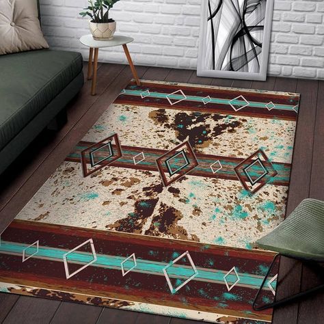 Amazon.com: Generic Faux Cowhide Rug, Western Cowhide Print Area Rug, Southwestern Accent Rug, Tribal Indian Rug, Boho Southwest Rug, Farmhouse Rug 3x5 4x6 5x7ft Living Room Carpet Floor Decor Home Decor 16 : Home & Kitchen Modern Southwest Decor, Southwest Rug, Aztec Home Decor, Living Room Carpet Floor, Faux Cowhide Rug, Western Living Room, Western Rugs, Southwest Rugs, Ranch House Decor