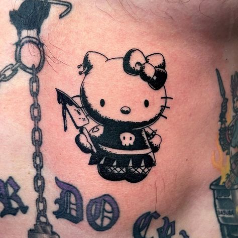 good morning!! punk hello kitty for you!! for @raincityfit #seattletattooartist #transtattooartist #queertattooartist #lucytats #femmetattooer Punk Hello Kitty, Seattle Tattoo, June 17, Call Me, Tattoo Artists, Good Morning, Hello Kitty, Kitty, Tattoos