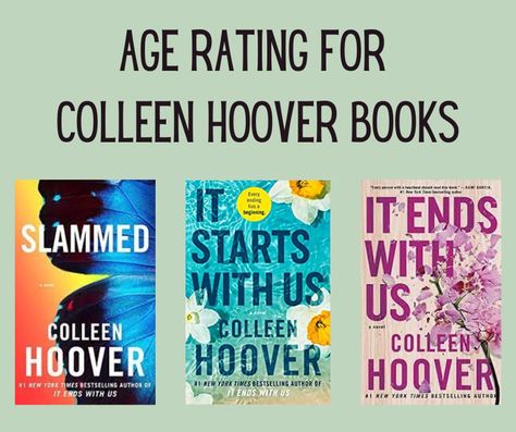 What is the Age Rating for Colleen Hoover Books? Parents Guide Book Age Ratings, Books With Age Rating, Colleen Hoover Books List, Best Colleen Hoover Books, Self Love Books, Hoover Books, Funny Romance, Colleen Hoover Books, Read List