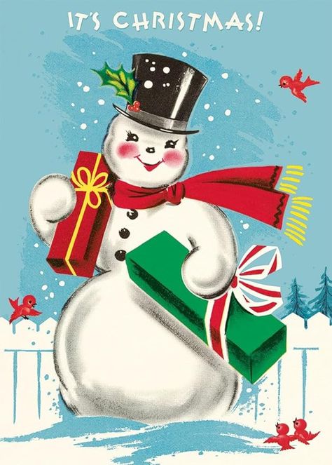 Amazon.com: Cavallini & Co. Snowman Christmas Decorative Paper Wrap- 20x28" Sheet: Posters & Prints Vintage Christmas Images, Christmas Graphics, Book Illustrations, Christmas Past, Decorative Paper, Vintage Christmas Cards, Snowman Christmas, Christmas Illustration, Christmas Images