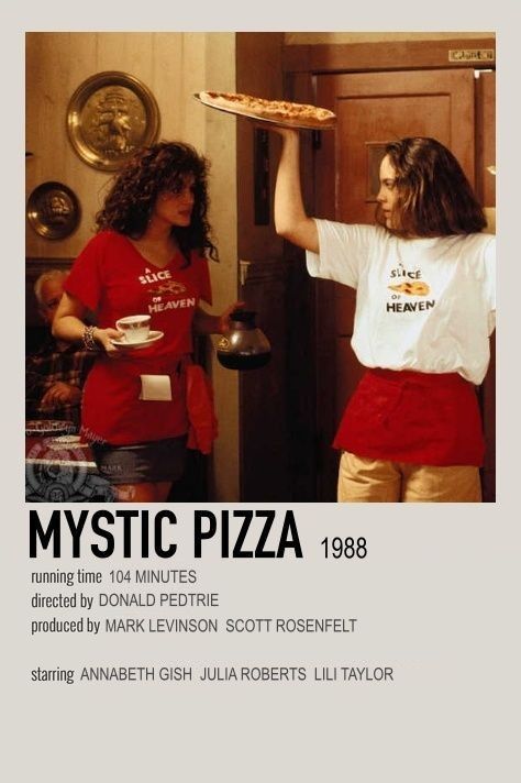 Mystic Pizza (1988) Julia Roberts Movies List, Jaanvi Kapoor, Minimalistic Polaroid Poster, Lili Taylor, Annabeth Gish, Mystic Pizza, Pizza Parlor, Movies To Watch Teenagers, Iconic Movie Posters