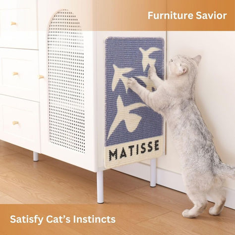 Sisal Cat Scratcher Post Mat (Use on Wall, Couch and Carpet), Durable and Shedding-Resistant Cat Scratching Surface - 21.7x13 inch with 8 Adhesive Pads (Matisse) Wall Couch, Cat Scratcher Post, Cat Scratchers, Cat Scratch, Cat Scratcher, Furniture Trends, Cat Room, Cat Pet Supplies, Cat Scratching