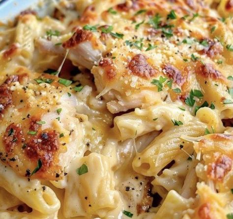 Pork Chop Supreme Recipe, Elbow Macaroni Recipes, Chicken Macaroni And Cheese, Baked Chicken Pasta Recipes, Chicken Mac And Cheese, Chicken Macaroni, Macaroni Casserole, Chicken Parmesan Pasta, Macaroni Recipes