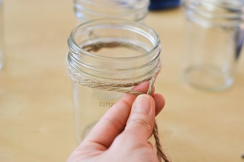 20120506-DSC_8374 Mason Jars With Twine, Bridal Shower Brunch Menu, Make Lanterns, Mason Jar Hanging, Uses For Mason Jars, Jar Hanging, Advent Crafts, Diy Patio Pavers, Hanging Jars