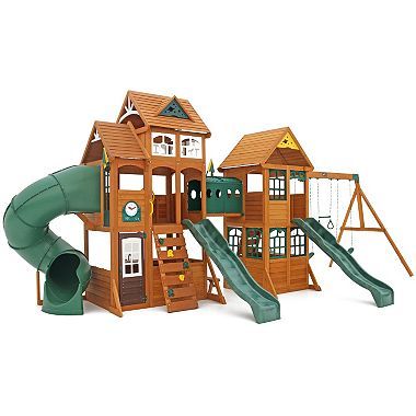 Cedar Summit Paramount Wooden Play Set Backyard Play Equipment, Wooden Play Set, Playground Set, Wooden Playset, Wooden Swing, Playhouse Outdoor, Playset Outdoor, Wooden Swings, Backyard Playground