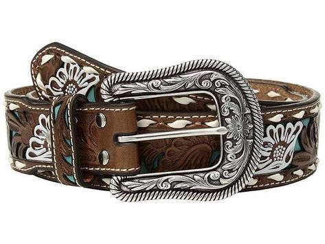 Country Belts, Cowgirl Belts, Western Turquoise, Girls Belts, Western Wear Outfits, Floral Overlay, Cowboy Belt, Estilo Country, Western Style Outfits