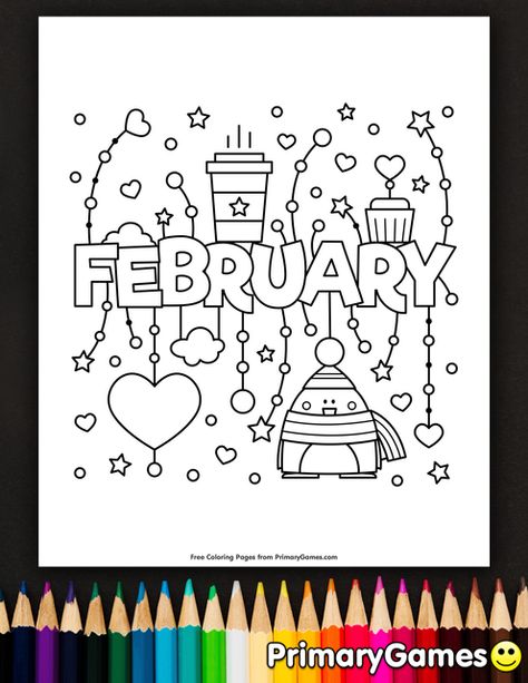 Preschool Valentines Activities, Winter Coloring Pages, Coloring Page Free Printable, Valentine Coloring Pages, Coloring Pages Inspirational, School Coloring Pages, Coloring Calendar, Classroom Art Projects, Coloring Page Printable