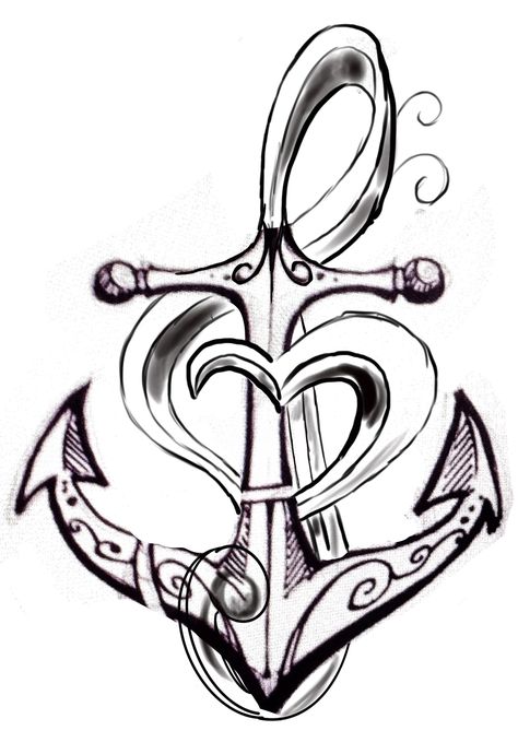 Anchor Heart Tattoo, Anchor Sketch, Anchor Heart, Heart Sketch, Creative Tattoos, Heart Tattoo, Anchors, Tattoo Design, Peace Symbol