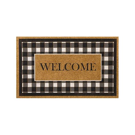 Mohawk Home Faux Coir Door Mat, Fall Welcome Check, Natural, 1' 6" X 2' 6" - Walmart.com Outdoor Entryway, Mud Rooms, Sustainable Style, Recycled Rubber, Outdoor Door Mat, Classic Frame, Large Area Rugs, Accent Rugs, Gracie Oaks