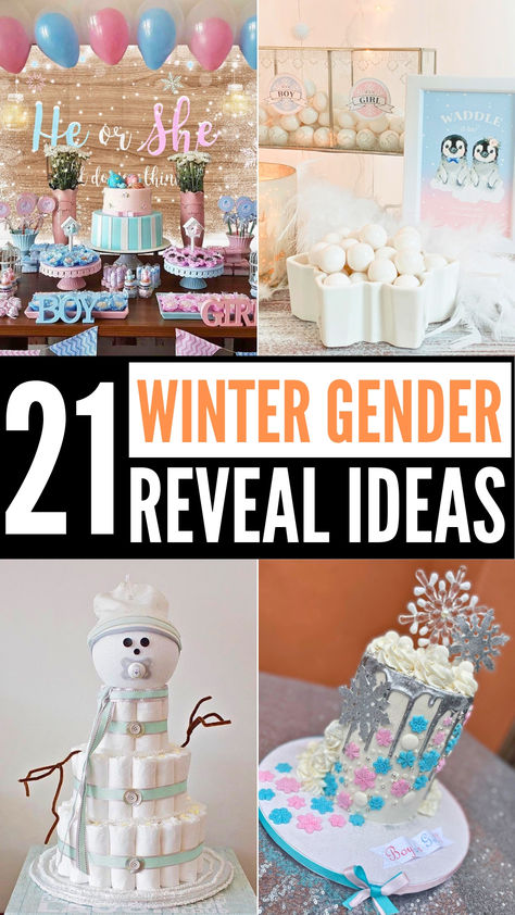 Make your winter gender reveal magical with these 21 creative ideas!  From snowy themes to cozy setups with hot cocoa bars, each idea adds a festive touch to your special moment.  Embrace the season’s charm and reveal your little one’s surprise in style! January Gender Reveal Party, Gender Reveal Marshmallows, Pink And Blue Christmas Gender Reveal, Christmas Gender Reveal Ideas Families, Gender Reveal Cocktail Ideas, December Gender Reveal Themes, Hot Chocolate Bar Gender Reveal, Snow Gender Reveal Ideas, Gender Reveal Party Theme Winter