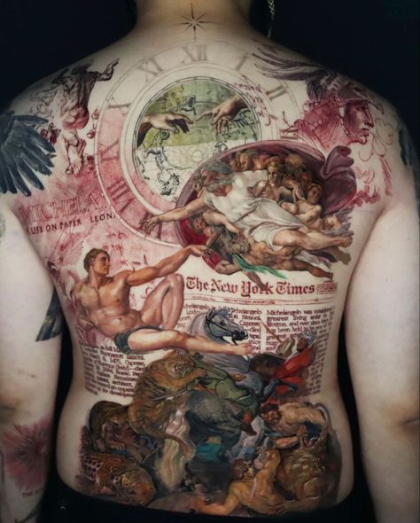 Baroque Tattoo, Biblical Tattoos, Backpiece Tattoo, Back Piece Tattoo, Men Tattoos, Mythology Tattoos, Full Body Tattoo, Tatuaje A Color, Incredible Tattoos