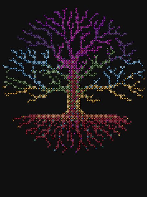 Minecraft Pixel Art Easy, Chakra Tree, Modele Pixel Art, Pixel Art Templates, Chart Pattern, Motifs Perler, Nature Cross Stitch, Pixel Art Grid, Cross Stitch Tree