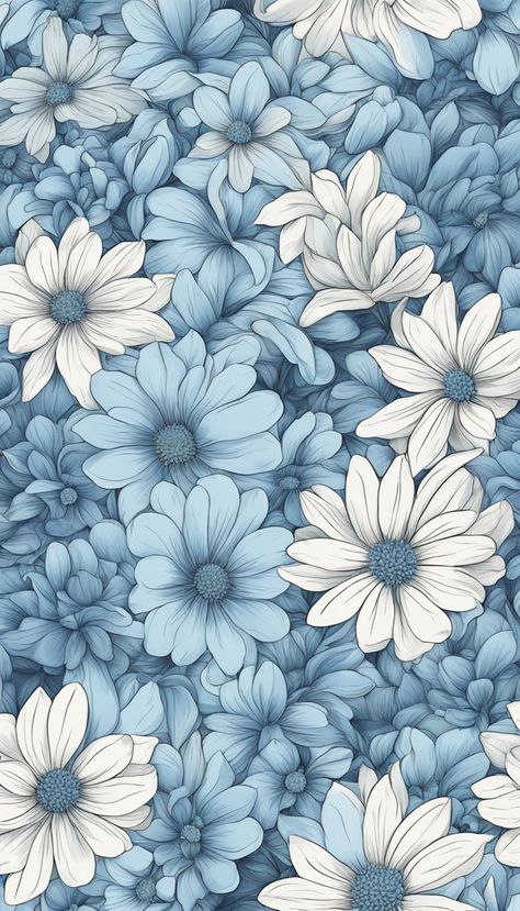 Tt Wallpaper, Flower Bed Sheets, Blue Flowers Aesthetic, Pale Wallpaper, Pastel Blue Flowers, Blue Flowers Background, Baby Blue Background, Blue Floral Wallpaper, Wallpaper Warehouse