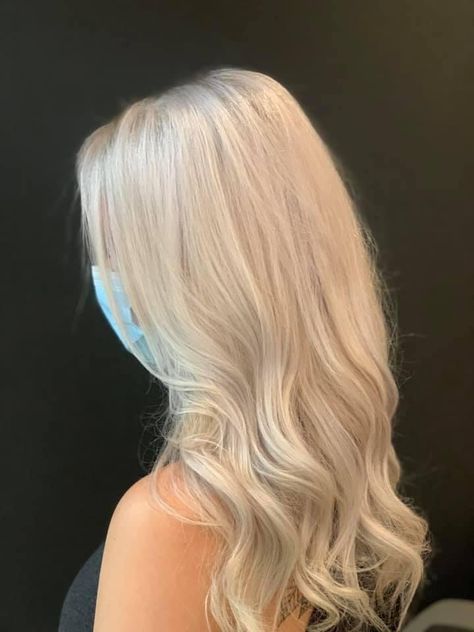 Blonde Cream Hair, Platinum Blonde Hair With Babylights, White Strawberry Blonde Hair, Bleach Blonde Highlights On Blonde Hair, Blonde Hair Solid Color, Level 10 Hair Color, Cool Tone Blonde Hair Color, Light Neutral Blonde Hair, Creamy Platinum Blonde Hair