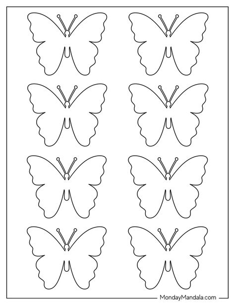 Butterfly Cutouts Printable, Butterfly Patterns Printable Templates, Butterfly Printable Template Prints, Butterfly Template Free Printable, Butterfly Printable Template, Butterfly Drawing Outline, Craft Butterfly, Butterfly Wings Pattern, Printable Butterfly