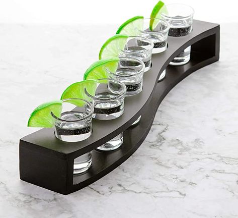 Cool Shot Glasses, Sipping Tequila, Shot Glass Holder, Cocktail Shots, Party Shots, Tequila Shots, Shot Glass Set, Glass Tray, Fun Shots