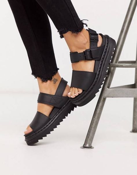 The 31 Most Comfortable Sandals for Women on the Internet | Who What Wear UK Doc Martens Voss Sandals Outfit, Dr Martens Voss Sandals, Dr Martens Shoes Women, Black Sandals Outfit, Voss Sandals, Timberland Sandals, Dr Martens Voss, Martens Sandals, Dr Martens Sandals