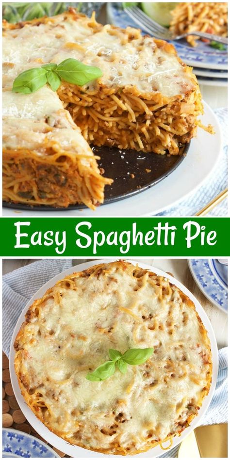 Easy Spaghetti Pie recipe from RecipeGirl.com #easy #spaghetti #pie #family #friendly #weeknight #dinner #recipe #RecipeGirl Spaghetti Torte, Spaghetti Pie Recipe, Spaghetti Pie Recipes, Spaghetti Pie, Easy Spaghetti, Recipe Girl, Baked Spaghetti, Weeknight Dinner Recipe, Healthy Diet Recipes