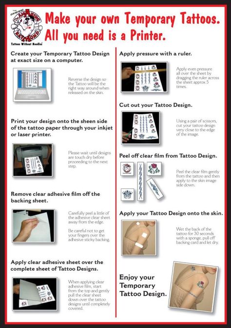 Make your own Tattoos at home. All you need is a Printer | Temporary Tattoos Australia Blog Fake Tattoo Diy, Make Your Own Tattoo, Australia Tattoo, Make Temporary Tattoo, Tattoo Printer, Homemade Tattoos, Diy Tattoo Permanent, Temporary Tattoo Paper, Tattoo Diy