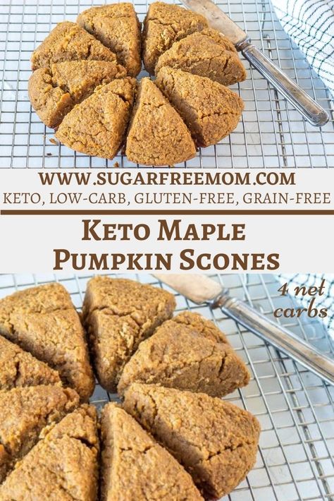 Keto Pumpkin Scones Recipe, Scones Gluten Free, Keto Scones, Pumpkin Scones Recipe, Keto Muffins, Keto Donuts, Keto Baking, Homemade Scones, Desserts Keto