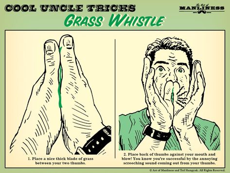 Grass Whistle, Miejski Survival, Trening Sztuk Walki, Hacks Lifehacks, Cool Uncle, Survival Hacks, Survival Skills Life Hacks, Art Of Manliness, Survival Life Hacks