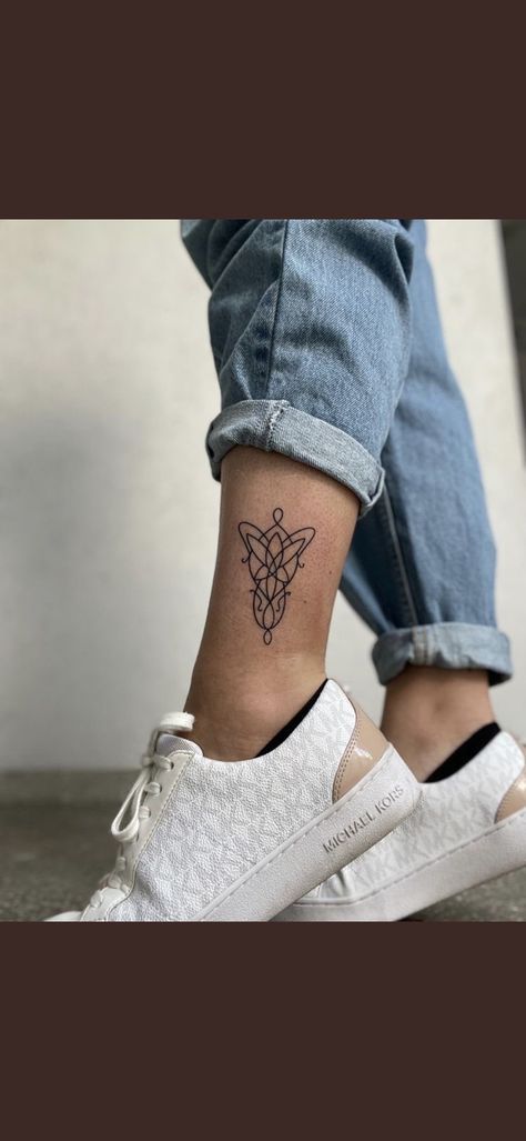 Viking Inspired Tattoos For Women, Lotr Tattoo Evenstar, Lord Of The Rings Tattoo Evenstar, Lord Of The Rings Line Tattoo, Lord Of The Ring Tattoos, Lotr Evenstar Tattoo, Lotr Tattoo Women, Even Star Tattoo Lord Of The Rings, Lotr Tattoos For Women