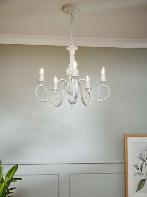 I found this at John Lewis & Partners. What do you think? Small Chandelier Bedroom, Room Chandeliers Bedrooms, Country Interior Design, Makeover Bedroom, Small Chandelier, Ceiling Shades, White Chandelier, Room Makeover Bedroom, Chandelier Ceiling Lights