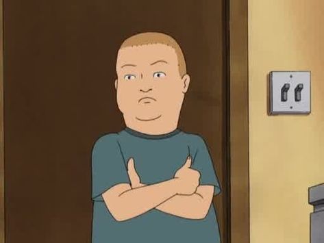 Bobby Hill Reaction Pic, Bobby Hill Pfp, Bobby Hill Funny, Arms Crossed Reaction Pic, Cross Meme, Bobby Hill, Crossed Arms, Funny Dp, Crazy Funny Pictures