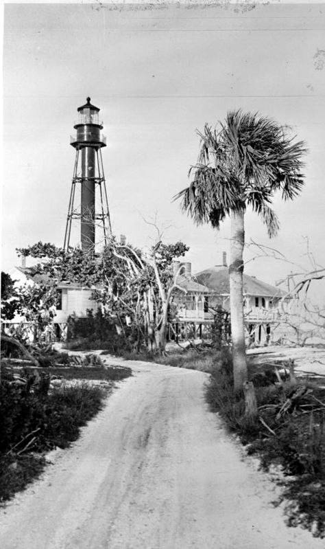 Florida Memory - Sanibel Island Lighthouse Station after the 1947 hurricane Sanibel Lighthouse, Florida Lighthouses, Sanibel Island Florida, Pine Island, Clearwater Florida, Captiva Island, Florida Girl, Naples Florida, Tampa Florida