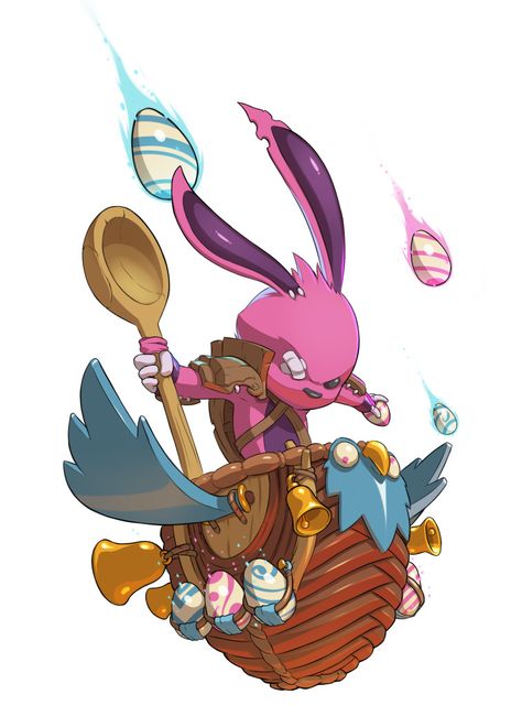 Easter Character Design, Easter Bunny Character Design, Bunny Concept Art, Bunny Character Design, Clock Character, Bunny Character, Easter Drawings, 7th Dragon, Easter Illustration