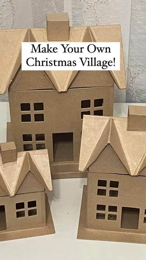 Difficulty: Easy

 

Supplies:
 • Paper mache houses
 • Chalk paint
 • Spray adhesive
 • Glitter Putz Houses Templates, Putz Houses Templates Free Printable, Paper Mache Houses, Expensive Christmas, Indoor Crafts, Pottery Barn Christmas, Dollar Store Christmas Crafts, Easy Holidays Crafts, Diy Christmas Village