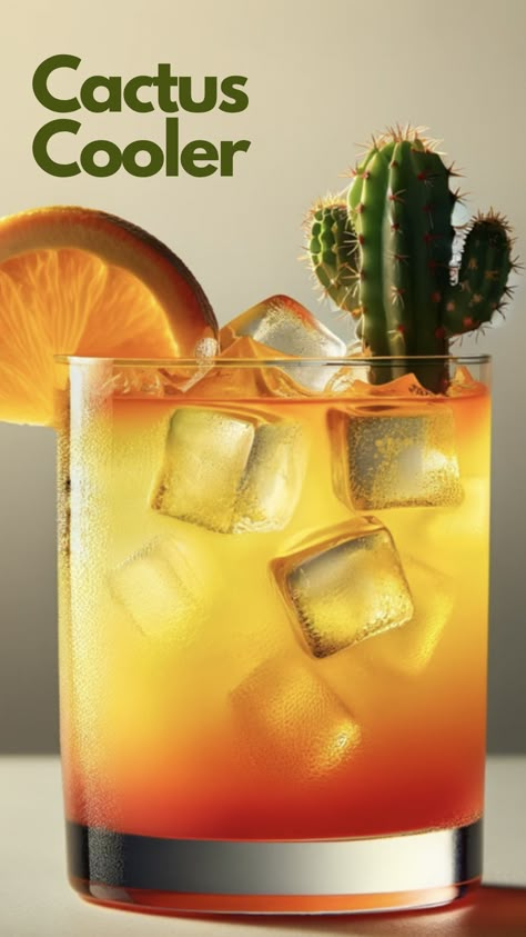 Cactus Cooler Cactus Cooler, Vodka Sprite, Bourbon Drinks Recipes, Pomegranate Mojito, Espolon Tequila, Whiskey Drinks Recipes, Pineapple Margarita, Soda Flavors, Tequila Margarita