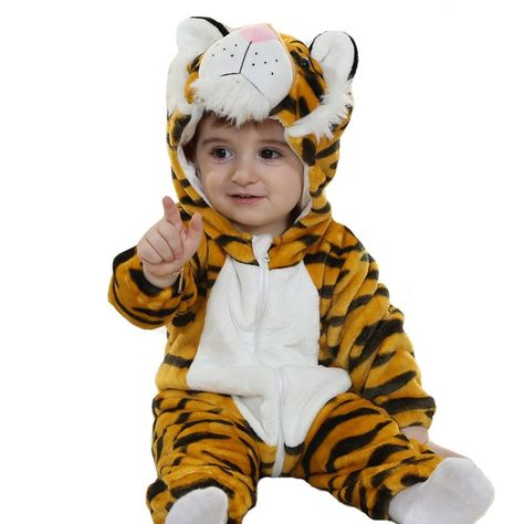 Amazon.com: Tonwhar Unisex-baby Animal Onesie Costume Cartoon Outfit Homewear… Tiger Onesie, Tiger Costume, Pre Primary, Baby Kostüm, Onesie Costumes, Animal Onesie, Costumes Dresses, Cartoon Tiger, Baby Costume