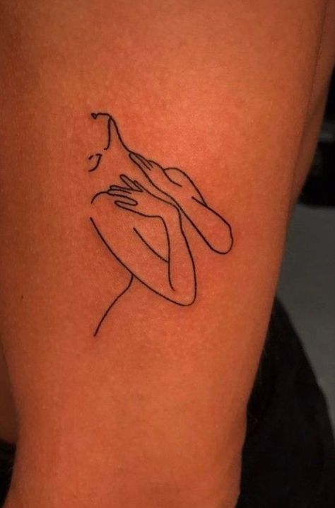 Silhouette Tattoos Woman Black, Minimalist Female Tattoo, Women Siloute Tattoo, Abstract Women Tattoo, Minimalist Aesthetic Tattoo Women, Silhouette Tattoo Woman, Lady Outline Tattoo, Still Growing Tattoos For Women, Silhouette Woman Tattoo