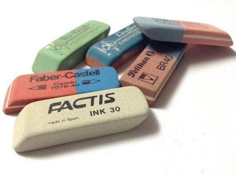 Vintage Erasers, Eraser Collection, Food Calorie Chart, Calorie Chart, Sketching Tools, Old Office, Kawaii School Supplies, School Pencils, Handbag Essentials