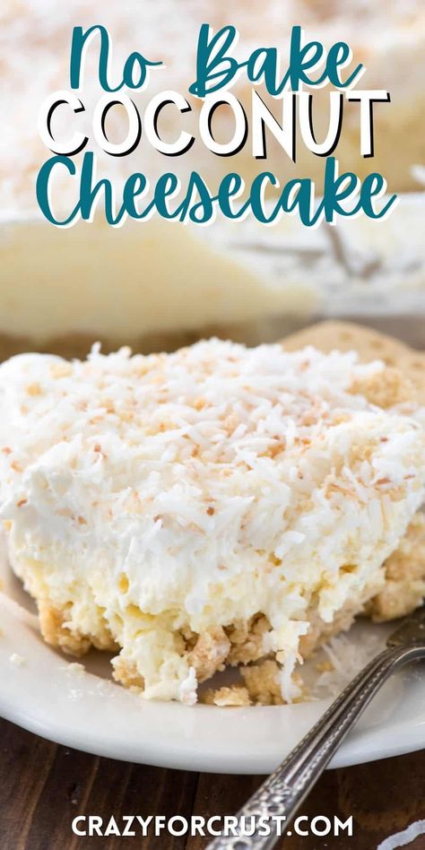 No Bake Mexican Cheesecake, Coconut Cheesecake Recipes No Bake, No Bake Coconut Delight, No Bake Coconut Bars, Coconut No Bake Cheesecake, Unique No Bake Cheesecake Recipes, No Bake Coconut Desserts, No Bake Cheesecake Topping Ideas, Cool Whip No Bake Cheesecake