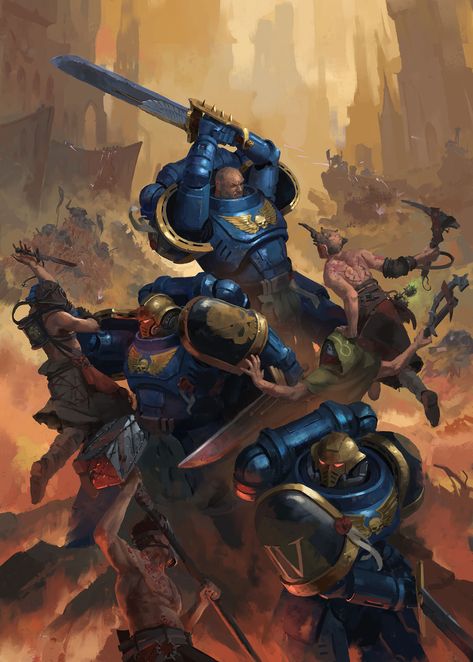 Ultra Marines 40k Art, Ultra Marines 40k, Warhammer Ultramarines, For The Emperor, Dark Souls Artwork, Space Marine Art, Adeptus Astartes, 40k Artwork, Dark Souls Art