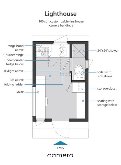 Small Apartment Plans, Micro Homes, Creative Studio Space, Small Floor Plans, Plywood Interior, Prefab Home, Small Tiny House, Prefab Cabins, Studio Apt