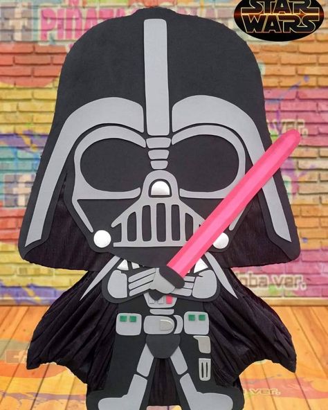 Star Wars Piñata, Darth Vader Pinata, Star Wars Pinata, Star Wars Party Decorations, Darth Vader Star Wars, Diy Pinata, Star Wars Birthday Party, Vader Star Wars, Star Wars Birthday