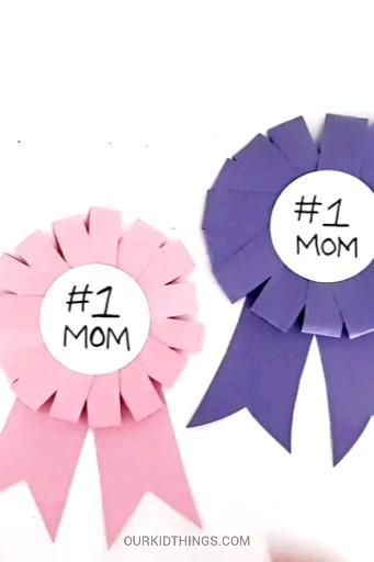 mothers day Mother's Day Award Ribbon Paper Strip Mother's Day Award Ribbon Craft #MothersDay #mothe Mothers Day Cards Craft, Ribbon Paper, Easy Mother's Day Crafts, Diy Mother's Day Crafts, Award Ribbon, Ribbon Craft, Folding Origami, Diy Gifts For Kids, Mothers Day Crafts For Kids